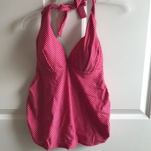 Maternity halter polka dot tankini